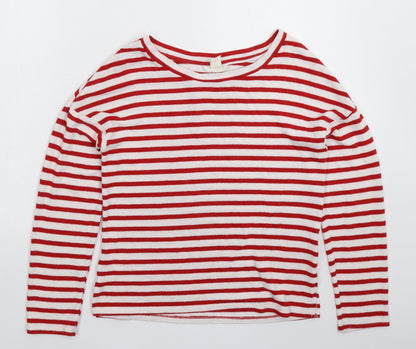Additional front view of H&M women’s multicoloured striped knit jumper, size XS
