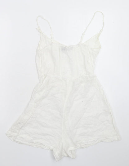 Boohoo Womens White   Jumpsuit One-Piece Size 10 L3 in