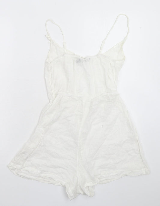 Boohoo Womens White   Jumpsuit One-Piece Size 10 L3 in