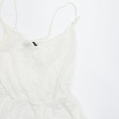 Boohoo Womens White   Jumpsuit One-Piece Size 10 L3 in