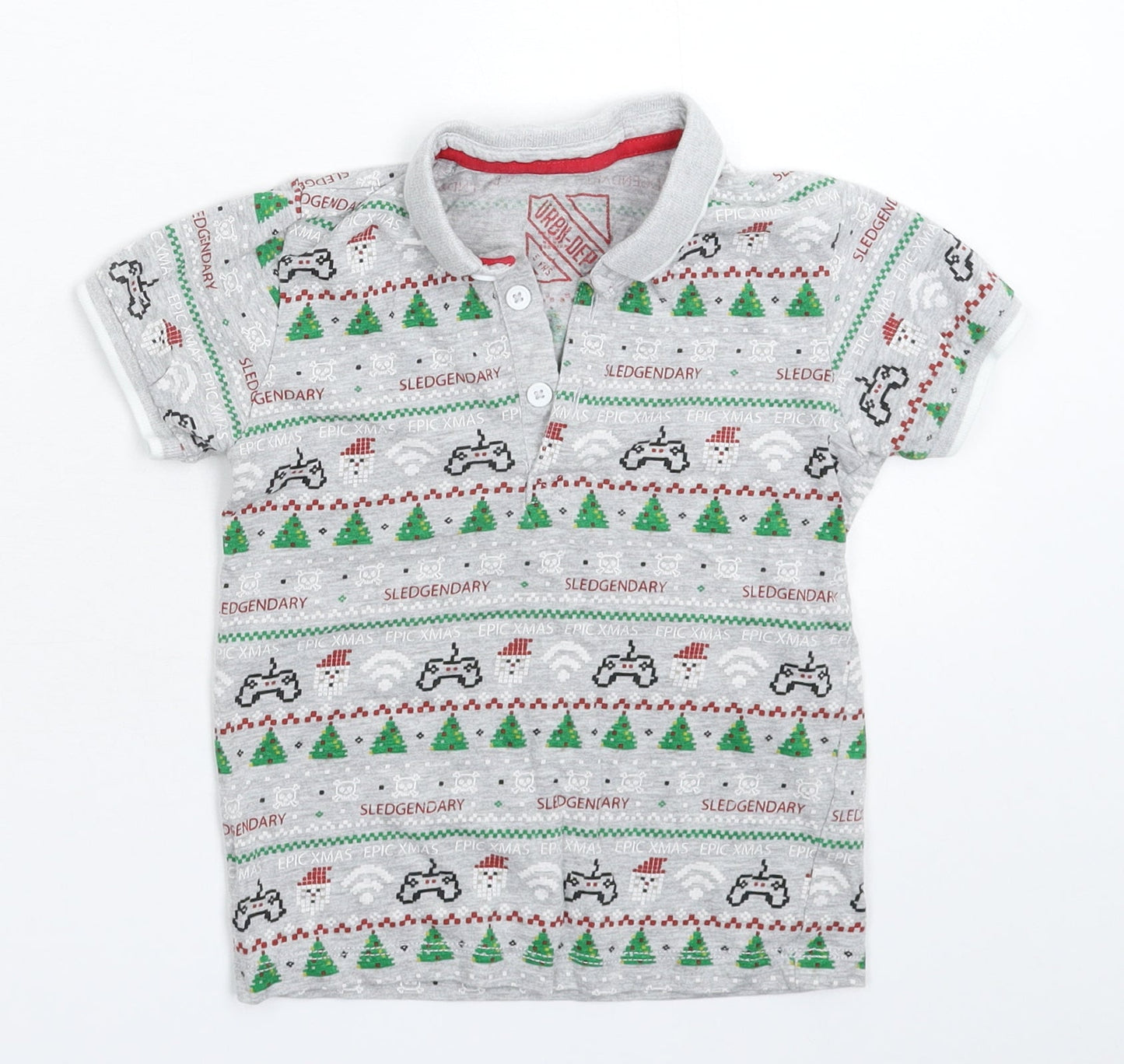 Matalan Boys Grey   Basic Polo Size 5 Years  - Christmas