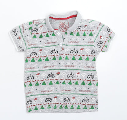 Matalan Boys Grey   Basic Polo Size 5 Years  - Christmas