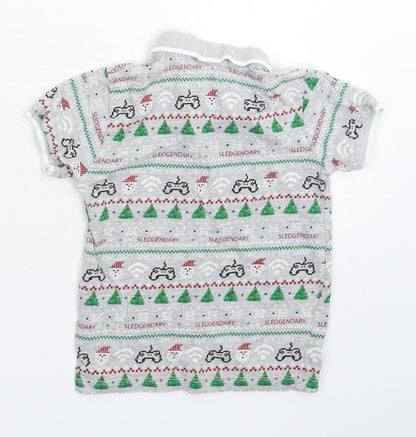Matalan Boys Grey   Basic Polo Size 5 Years  - Christmas