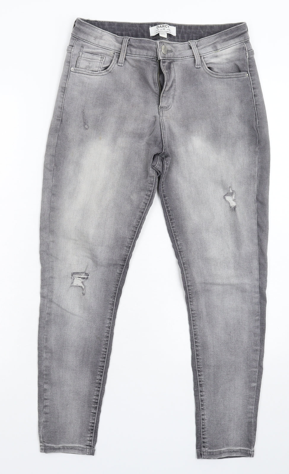 Dorothy Perkins Womens Grey  Denim Skinny Jeans Size 10 L24 in - Crop