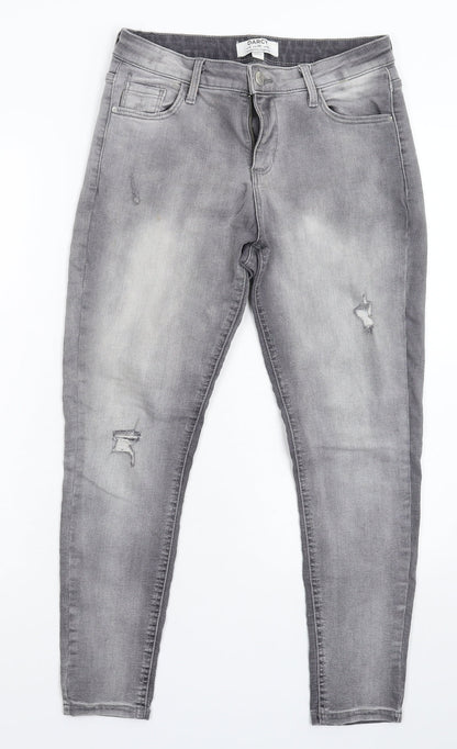 Dorothy Perkins Womens Grey  Denim Skinny Jeans Size 10 L24 in - Crop