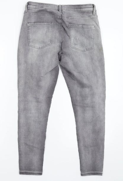 Dorothy Perkins Womens Grey  Denim Skinny Jeans Size 10 L24 in - Crop