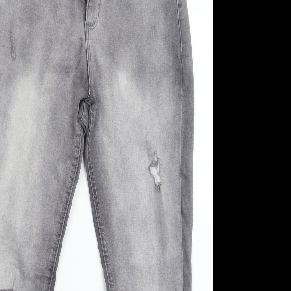Dorothy Perkins Womens Grey  Denim Skinny Jeans Size 10 L24 in - Crop