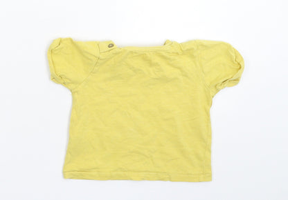 Back view of Marks & Spencer Baby Yellow Basic T-Shirt, size 9-12, Months