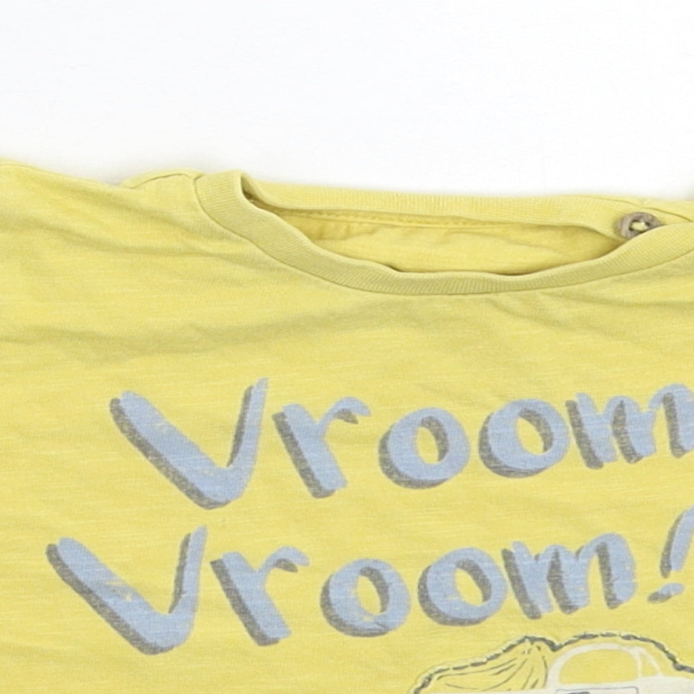 Close-up detail of Marks & Spencer Baby Yellow Basic T-Shirt, size 9-12, Months