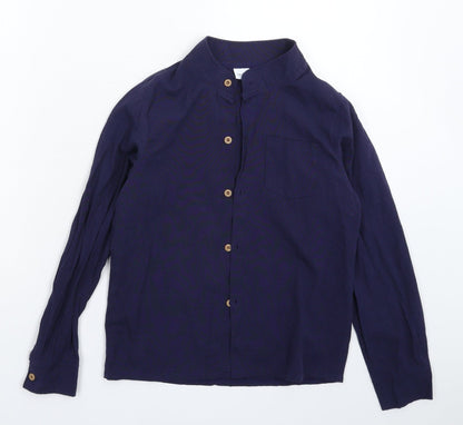 Additional front view of Forhan boys’ blue basic button-up, size 10-11, years