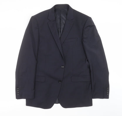 Mens UK Size 40 Blazer Regular Blue Suit Jacket