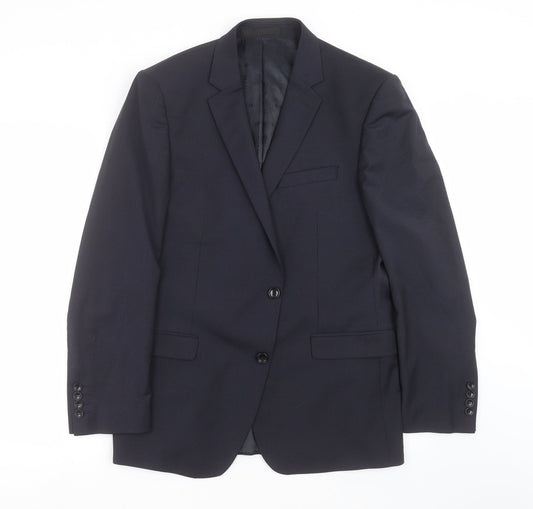 Mens UK Size 40 Blazer Regular Blue Suit Jacket
