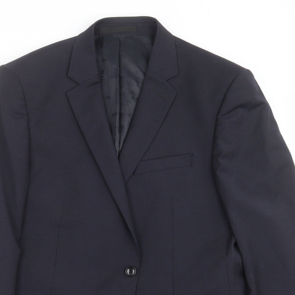 Mens UK Size 40 Blazer Regular Blue Suit Jacket