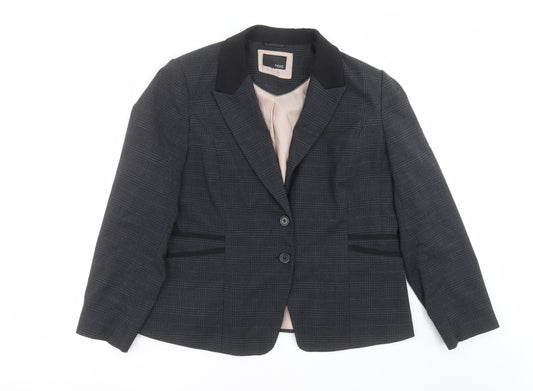 NEXT Womens Blue Check  Jacket Suit Jacket Size L