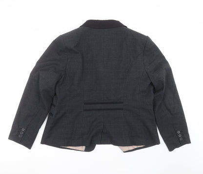 NEXT Womens Blue Check  Jacket Suit Jacket Size L