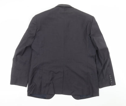 Back view of vesari men’s grey jacket suit jacket, size 42