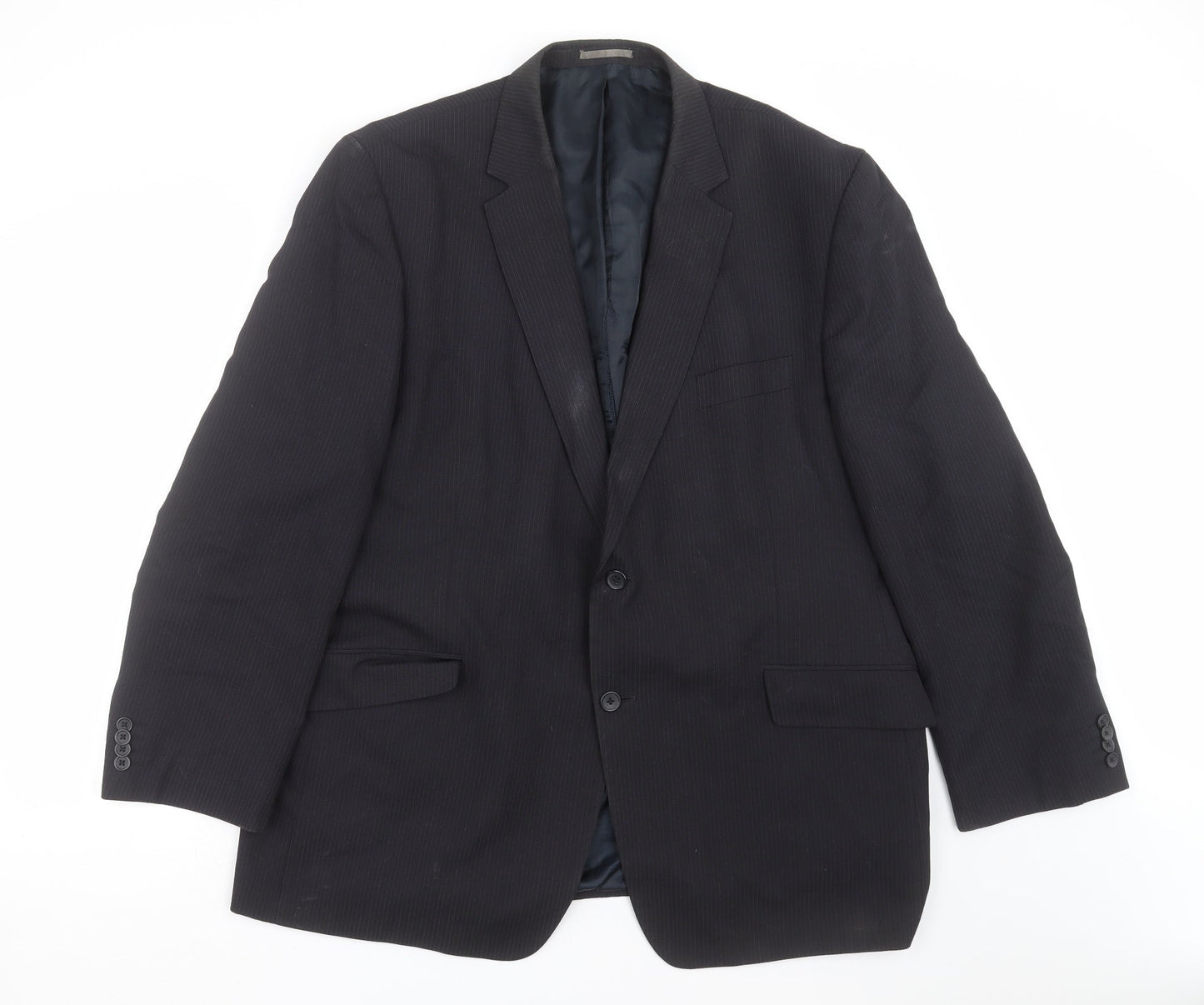 George Mens Blue Striped  Jacket Suit Jacket Size 48