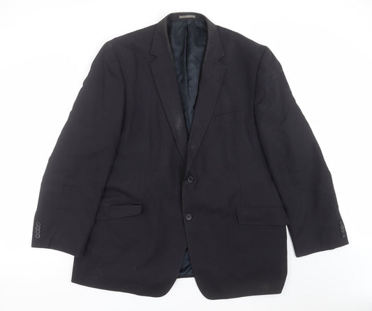 George Mens Blue Striped  Jacket Suit Jacket Size 48
