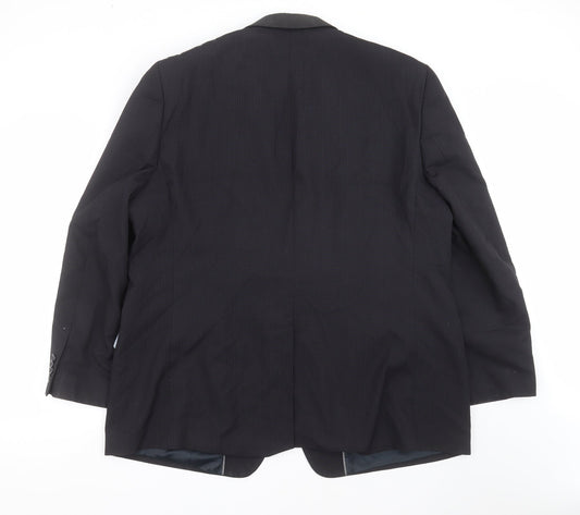 George Mens Blue Striped  Jacket Suit Jacket Size 48