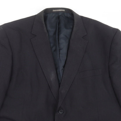 George Mens Blue Striped  Jacket Suit Jacket Size 48