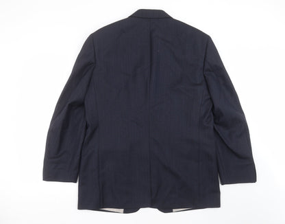 Impressions Perfect Mens Blue Herringbone  Jacket Suit Jacket Size 42