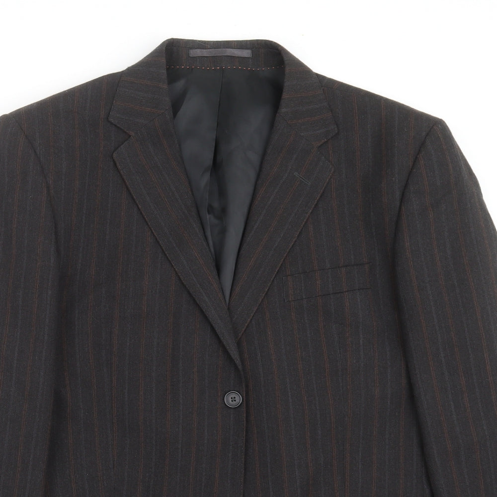 F&F Mens Grey Striped  Jacket Suit Jacket Size 42