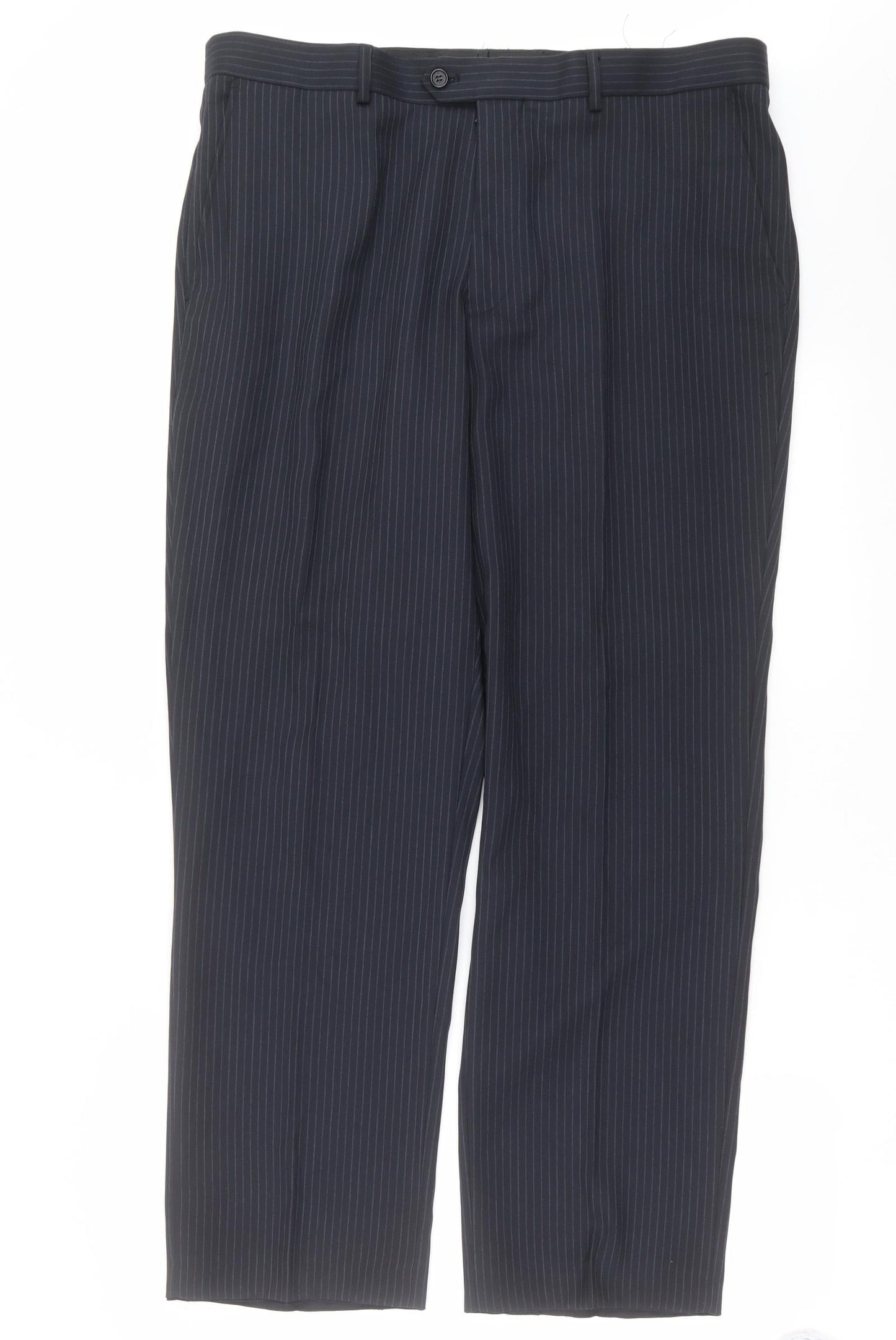 Preworn Mens Blue Striped  Trousers  Size 38 in L30 in