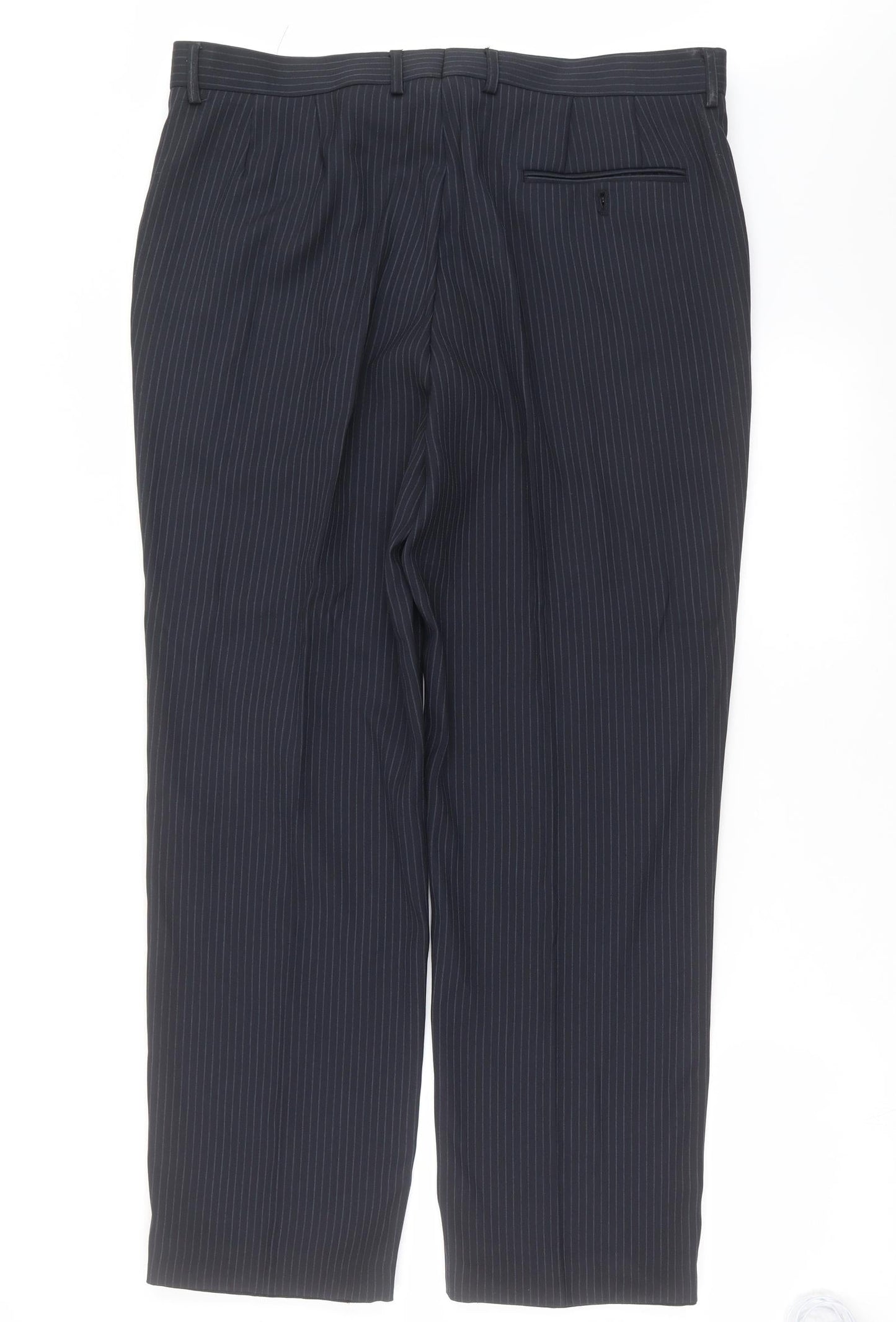 Preworn Mens Blue Striped  Trousers  Size 38 in L30 in