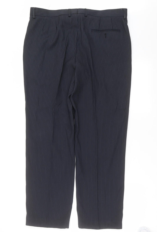 Preworn Mens Blue Striped  Trousers  Size 38 in L30 in