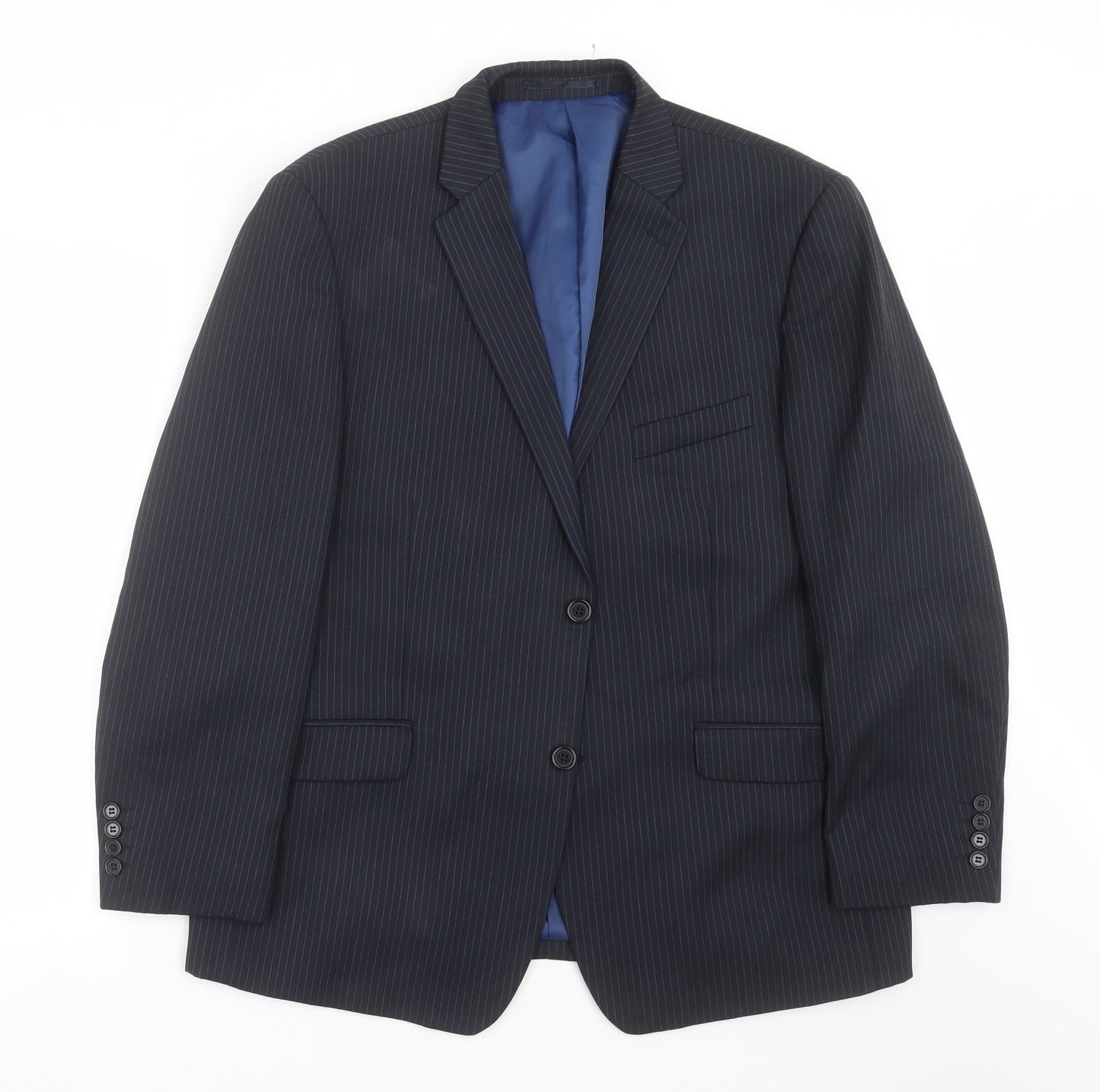 Mens UK Size 44 Charlton Gray Regular Blue Suit Jacket