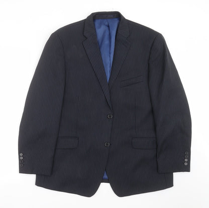 Mens UK Size 44 Charlton Gray Regular Blue Suit Jacket