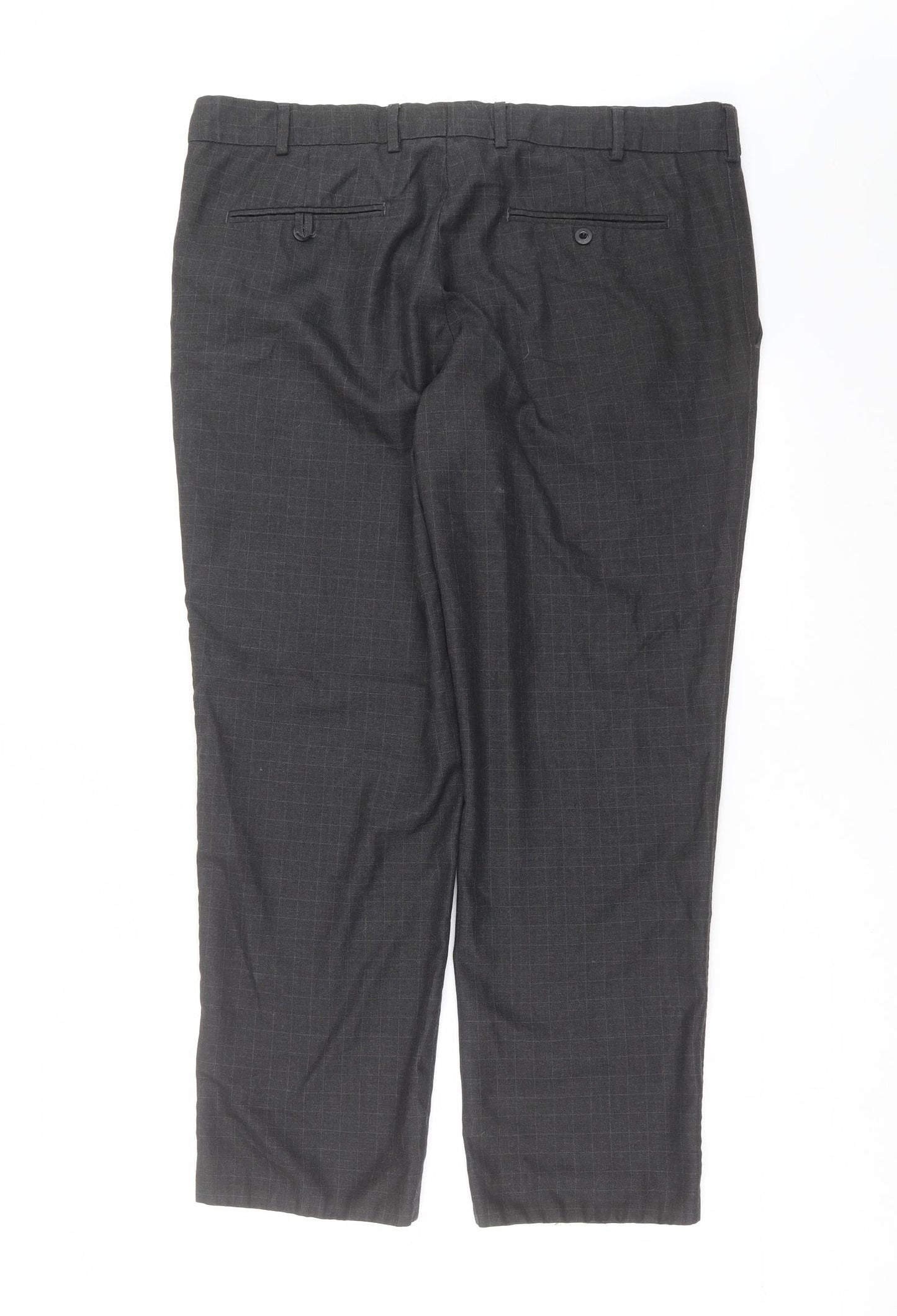 F&F Mens Grey Check  Trousers  Size 38 in L28 in