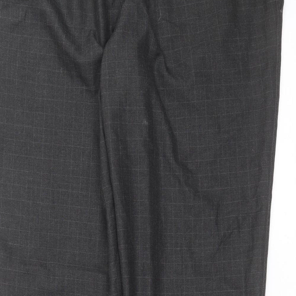 F&F Mens Grey Check  Trousers  Size 38 in L28 in