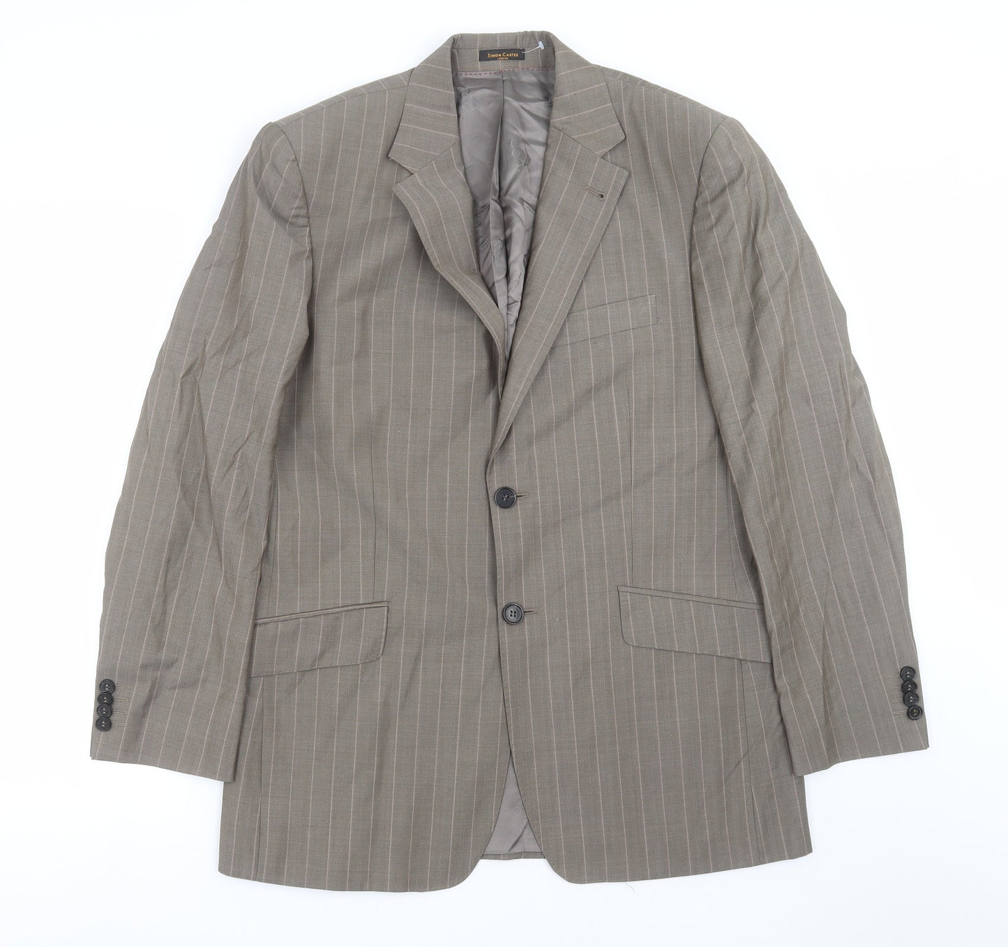 Mens UK Size 38 Simon Carter Regular Beige Suit Jacket
