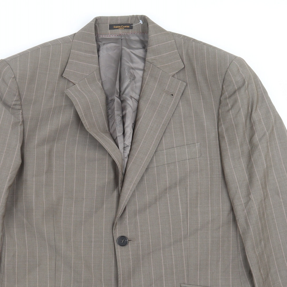 Mens UK Size 38 Simon Carter Regular Beige Suit Jacket
