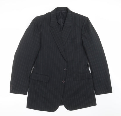 colin leicester Mens Black Striped  Jacket Suit Jacket Size 42