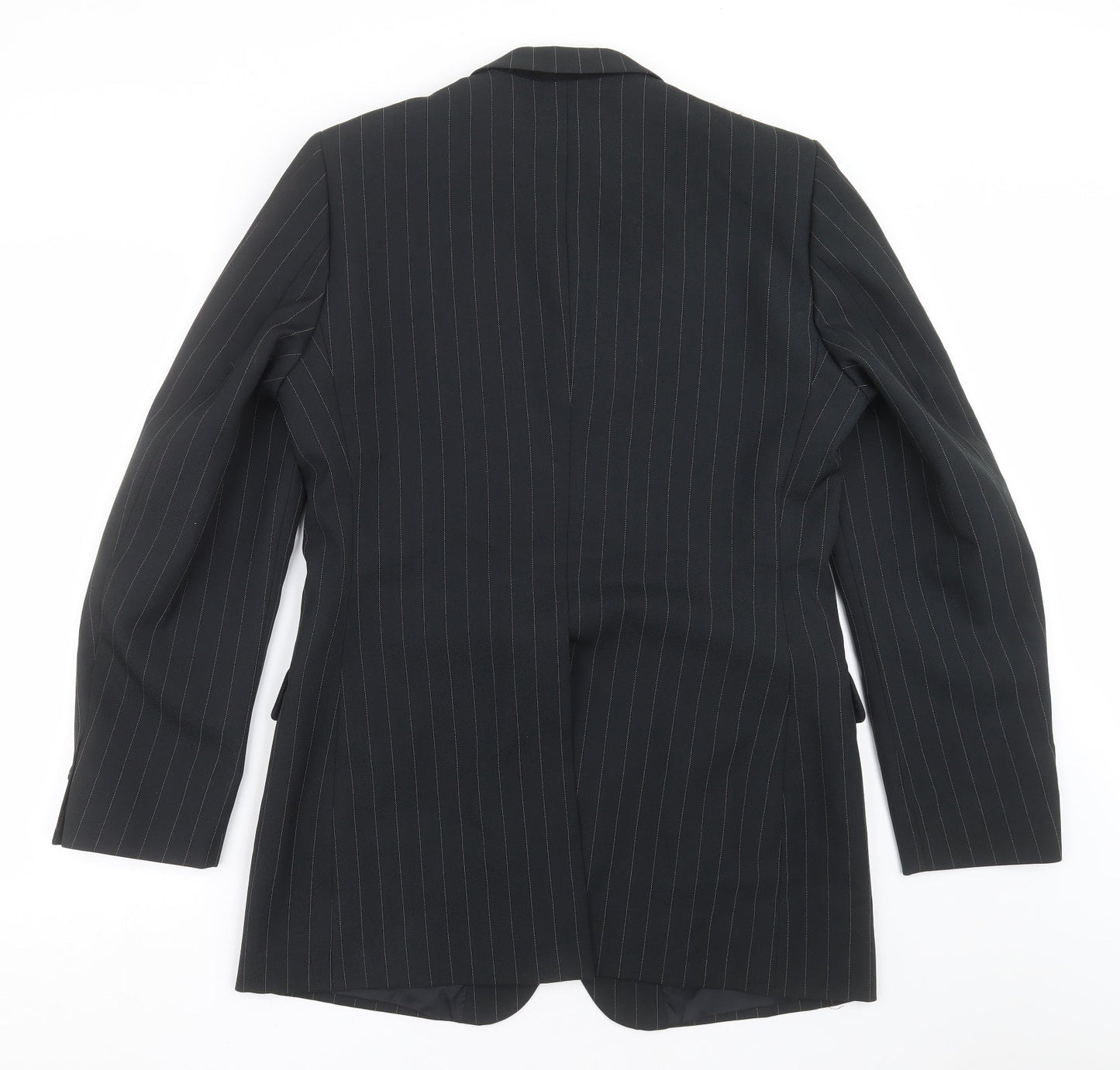 colin leicester Mens Black Striped  Jacket Suit Jacket Size 42