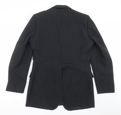colin leicester Mens Black Striped  Jacket Suit Jacket Size 42