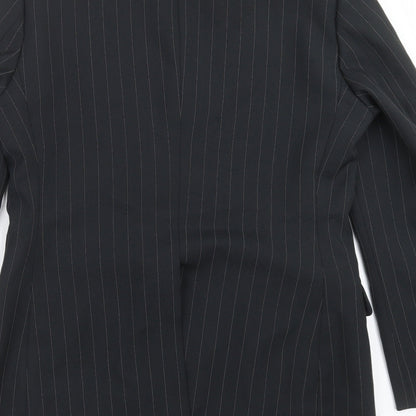 colin leicester Mens Black Striped  Jacket Suit Jacket Size 42