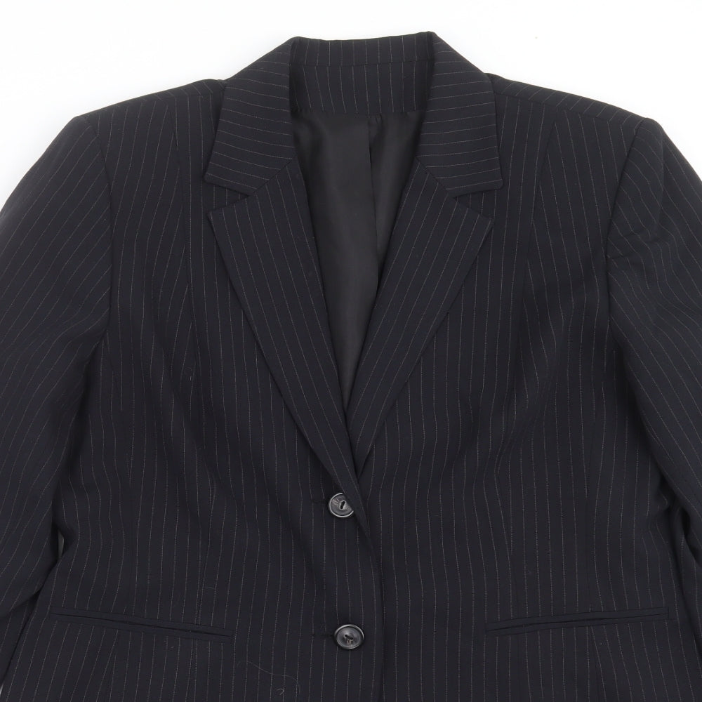 Dorothy Perkins Womens Blue Striped  Jacket Suit Jacket Size 16