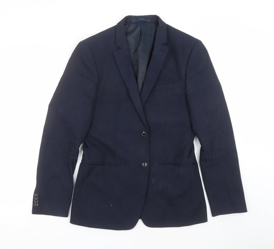 Mens UK Size 38 Topman Regular Blue Suit Jacket