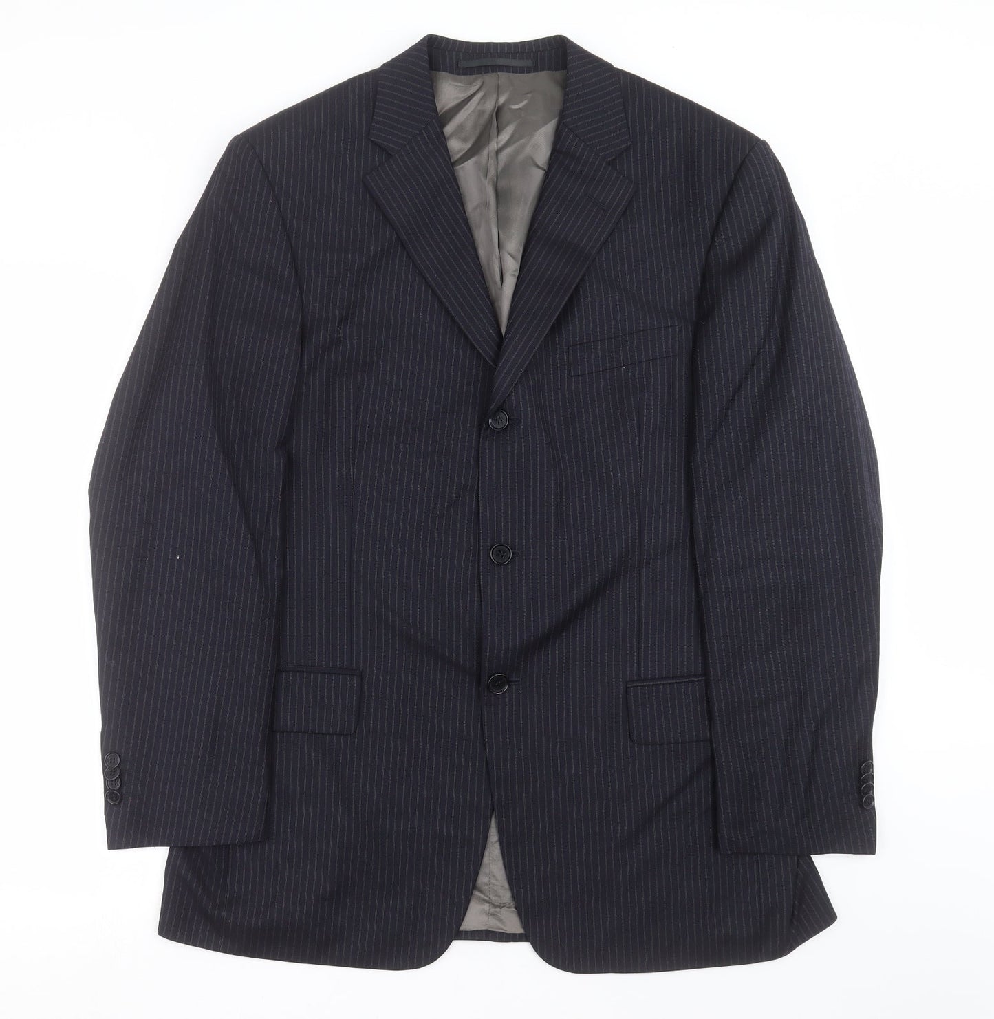 gianni palleti Mens Blue Striped  Jacket Suit Jacket Size 44