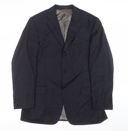 gianni palleti Mens Blue Striped  Jacket Suit Jacket Size 44