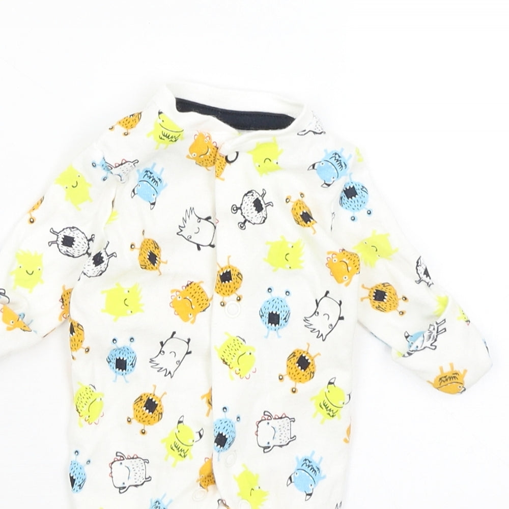 Primark Baby White   Babygrow One-Piece Size Newborn  - Monsters