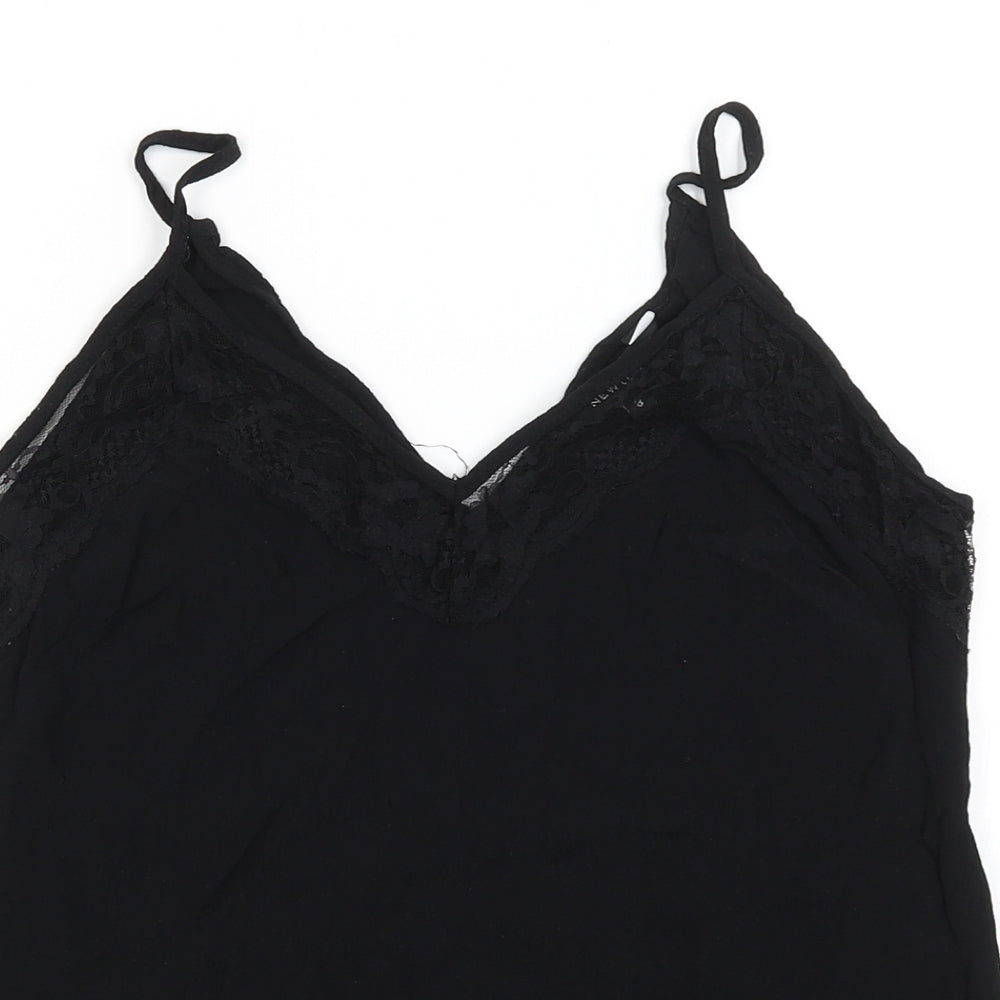 Womens UK Size 8 New Look Black Camisole Tank