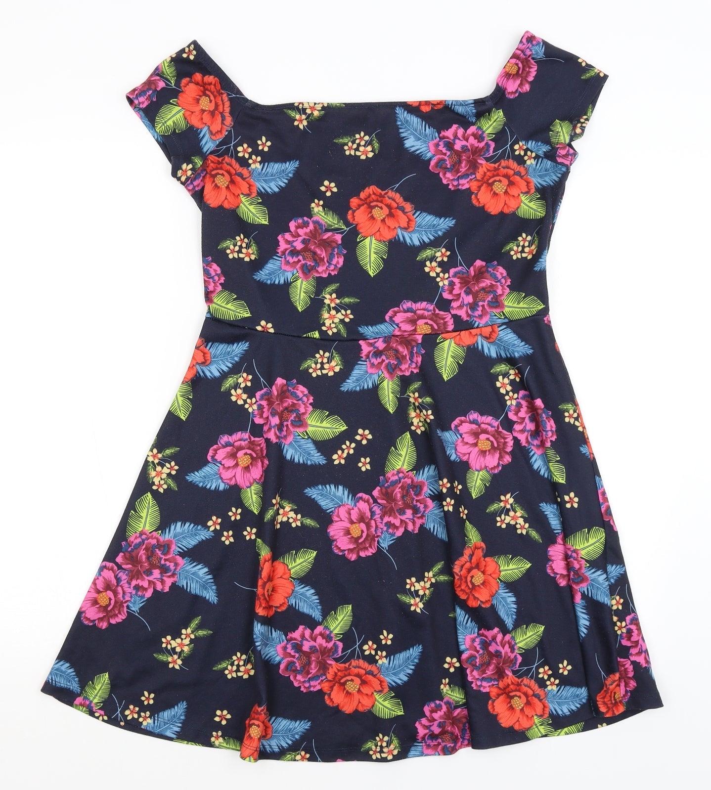 New Look Womens Blue Floral  Fit & Flare  Size 14