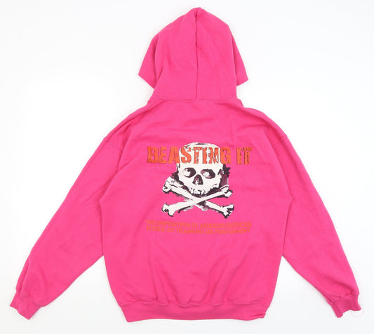 Gildan Womens Pink   Pullover Hoodie Size M  - Beasting It