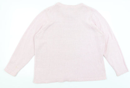 Womens UK Size XL BM Pink Pullover Jumper