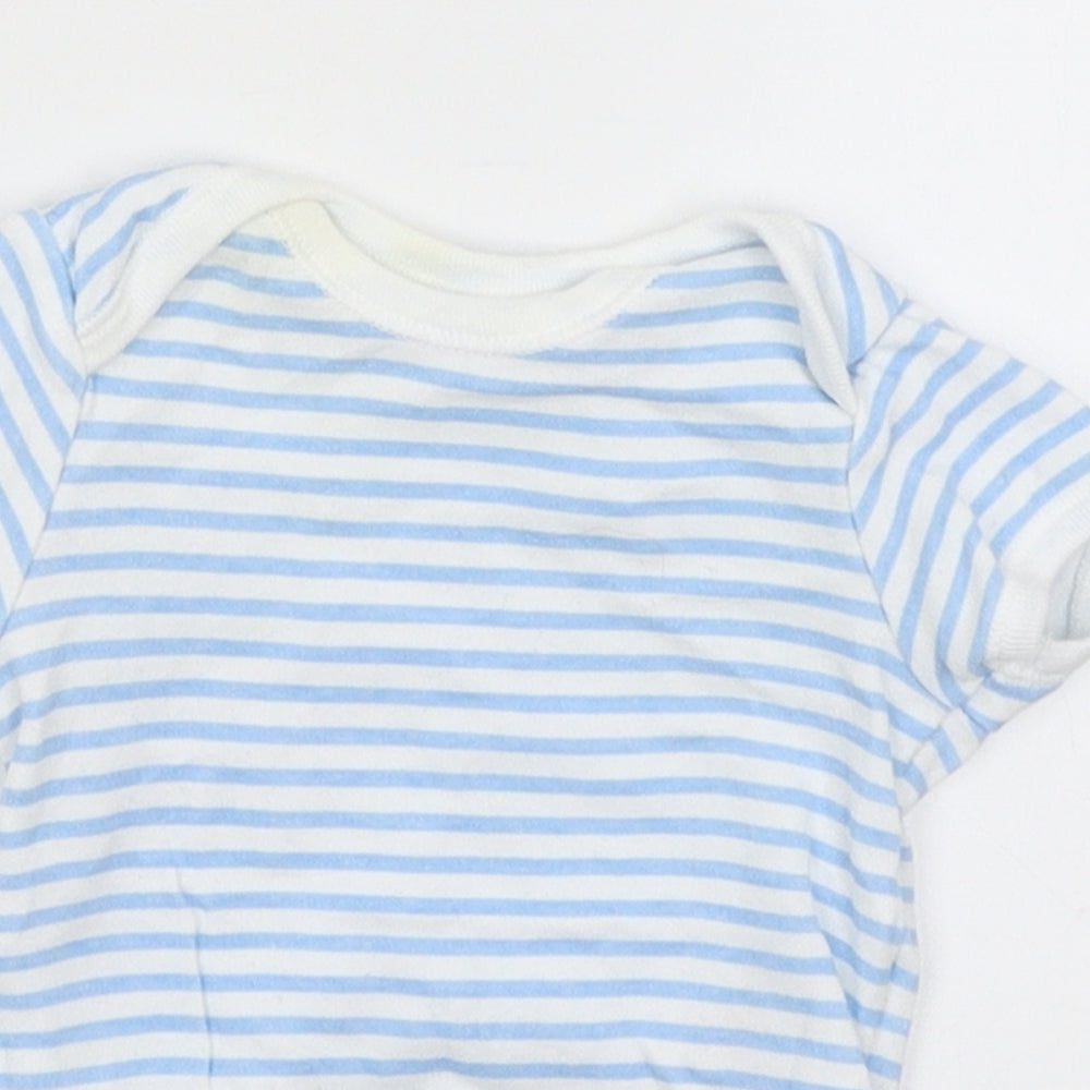Tesco Baby Blue Striped  Romper One-Piece Size Newborn