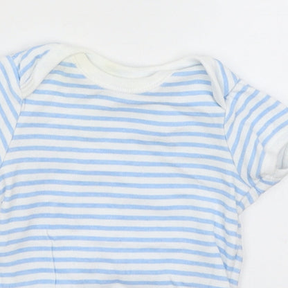 Tesco Baby Blue Striped  Romper One-Piece Size Newborn